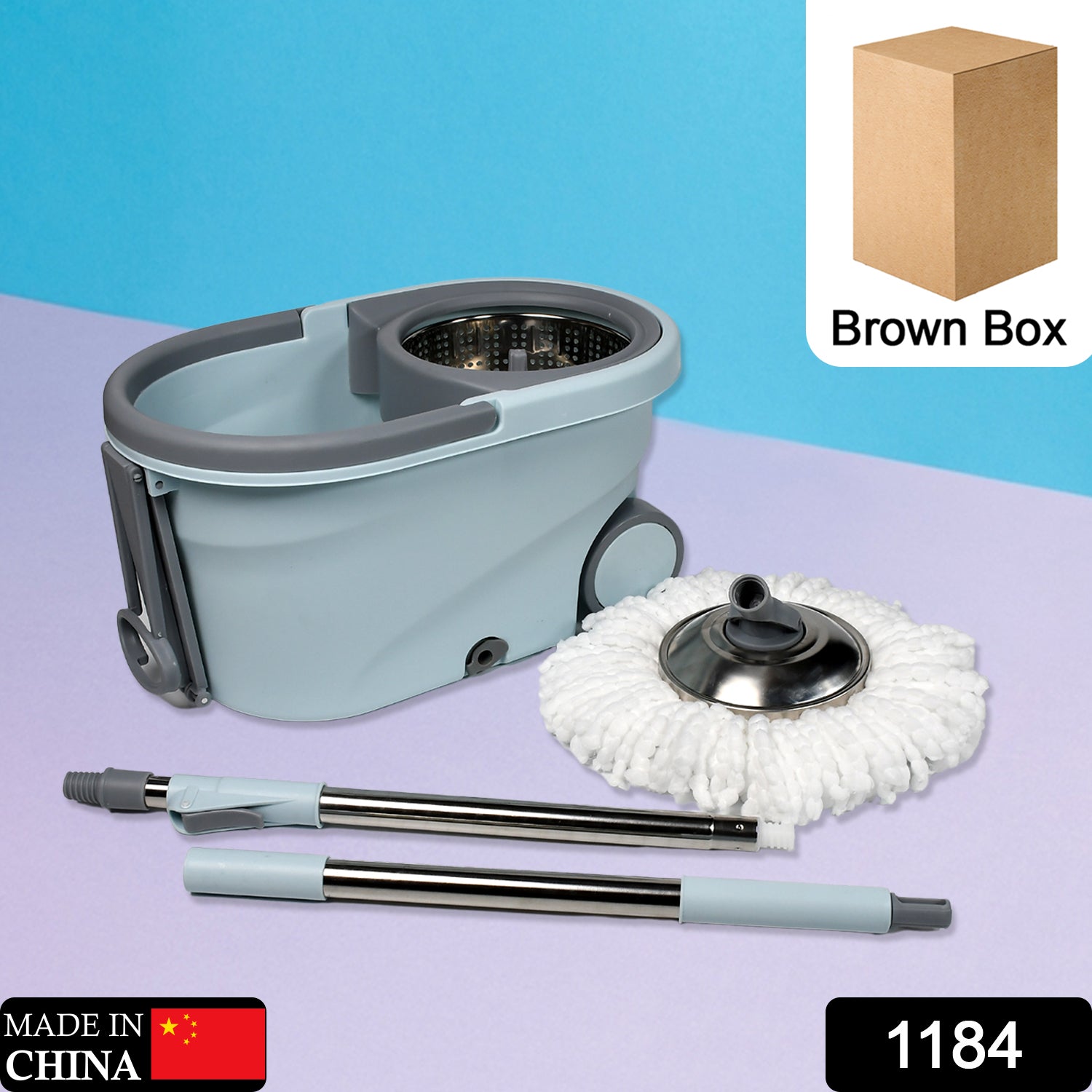 1184 Quick Spin Mop With Steel Spin, Bucket Floor Cleaning, Easy Wheels & Big Bucket, Floor Cleaning Mop with Bucket DeoDap 1184 Quick Spin Mop With Steel Spin, Bucket Floor Cleaning, Easy Wheels & Big Bucket, Floor Cleaning Mop with Bucket DeoDap